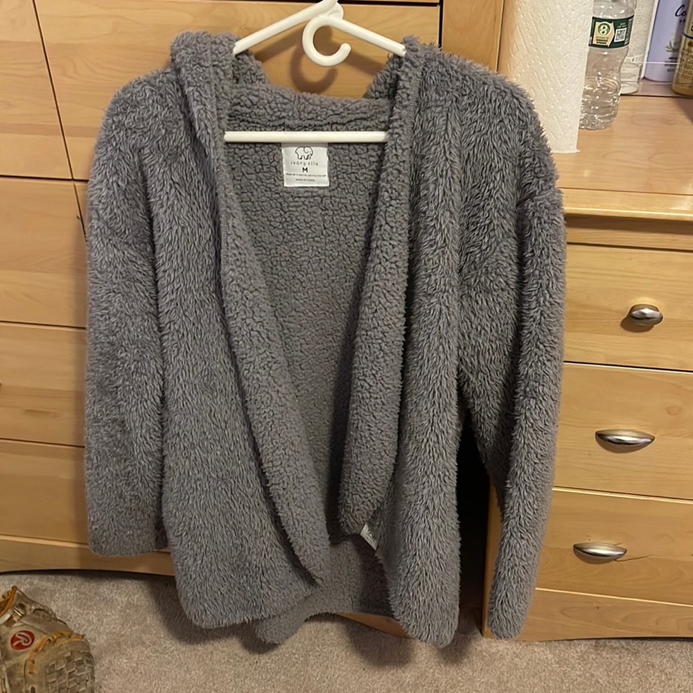 Ivory Ella Hooded sherpa coat